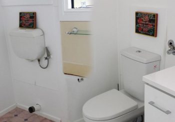 old toilet removed, new toilet fitted